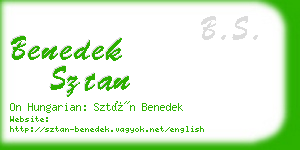 benedek sztan business card